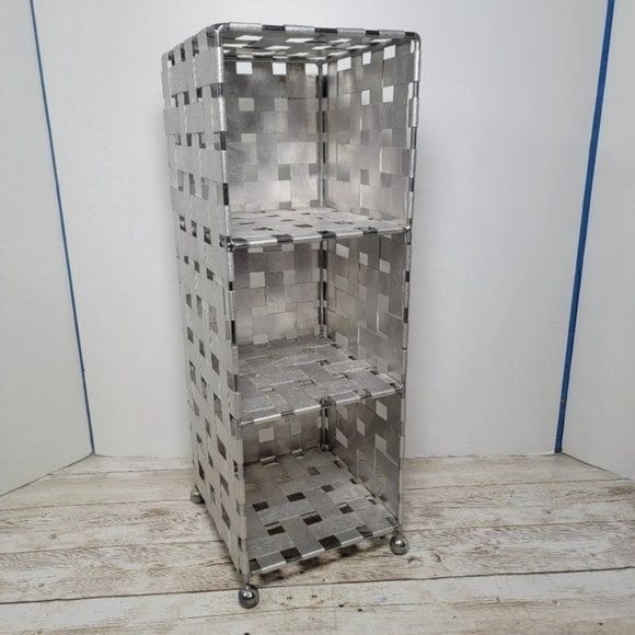 Woven Aluminum Metal Shelf Storage Tabletop Shelves Makeup Crafts16" x 5.5" x 6" - Picture 1 of 5